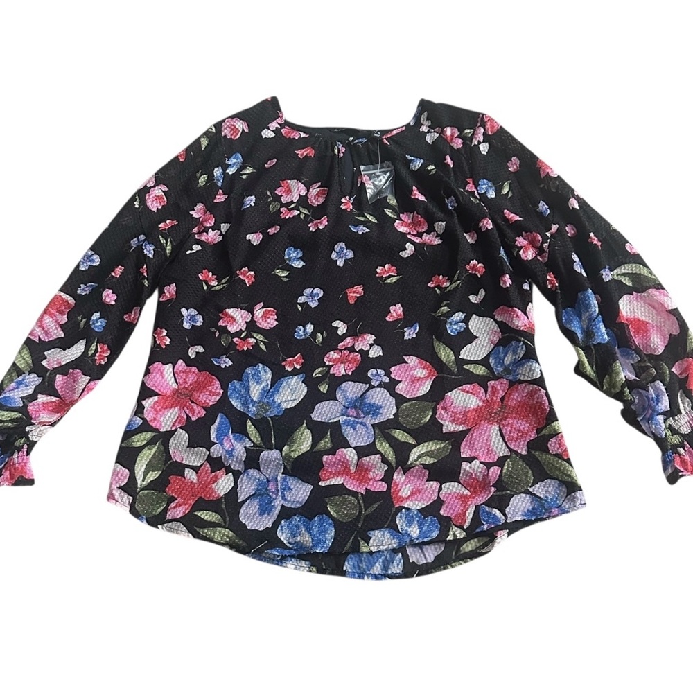 New Isaac Mizrahi Floral Tunic Top‎ Blouse Size 14